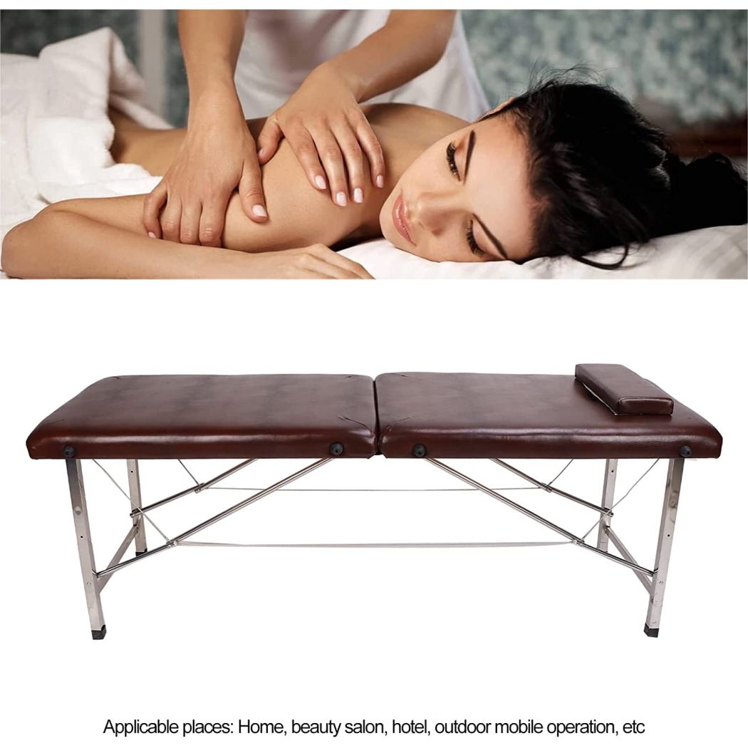 Beauty Salon Stainless Steel Foldable Adjustable Salon Bed